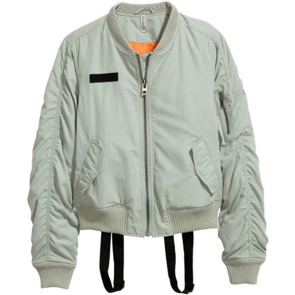 H&M bomber jacket with suspenders